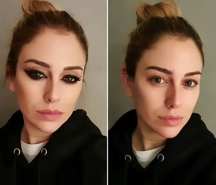 Maquillaje vs no maquillaje